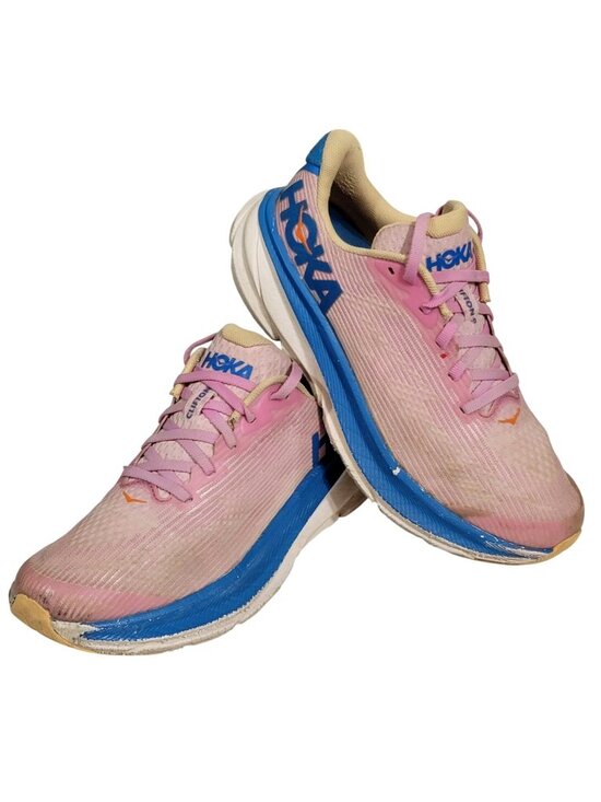 Hoka One One Other - Hoka One One Clifton 9 Youth Running Shoes Pink/Blue Size 5Y EU38 Breathable Mes